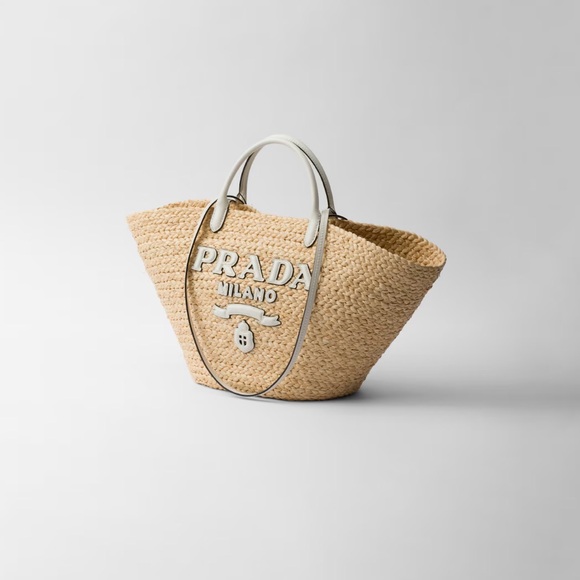 Prada Large raffia and leather shopping bag BRAND NEW!!! - Picture 2 of 6